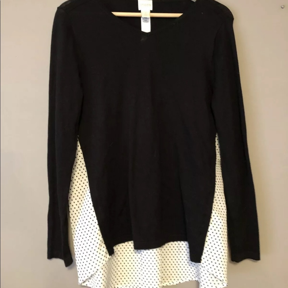 Chico's Black and White Polka Dot Blouse